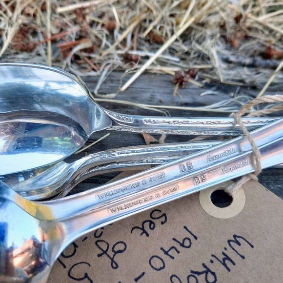 Set of 5 Antique 'Exquisite' silverplate tablespoons - Picture 4 of 4